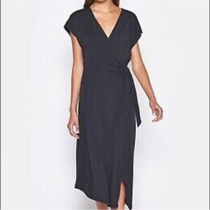 Joie Black Faux Wrap Maxi Dress with Slit - Size Medium